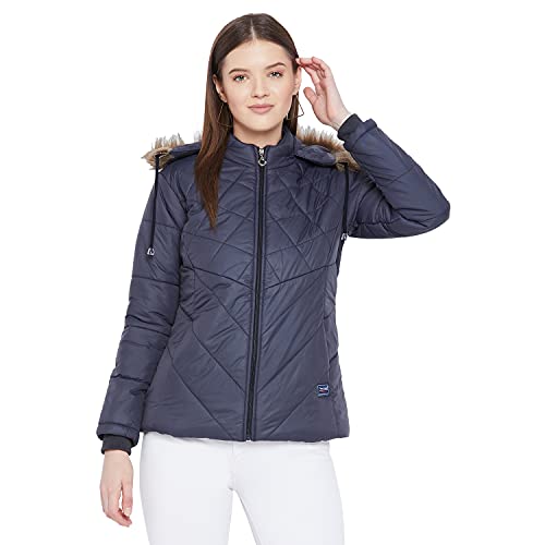 Image of VERO AMORE Women's Black winter wear full sleeve solid parka Jacket-2175A