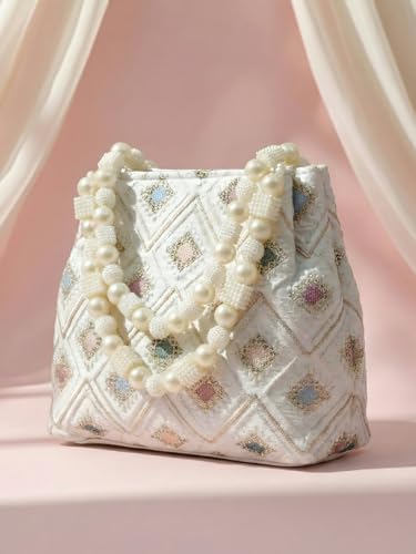 Image of Adiva Potli Handbags For Women | Potli Bags For Ladies For Wedding | Potli Bags For Women | Wedding Bags For Woman | Batwa Potlis Hand Bag | Designer Potli Bag For Ladies For Marriage