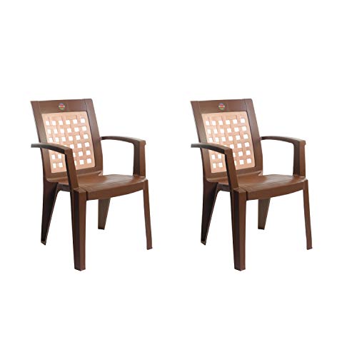 Image of Cello Impact Chair Set Pack of 2 - Sandalwood Brown | Strong and Durable | Easy to Clean | Chair for Living Room, Bed Room, Kitchen, Office Room, Outdoor | 3 Years Warranty