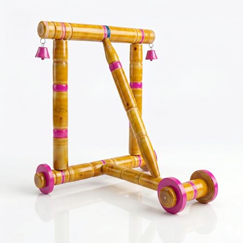 Image of Traditional Wooden Baby Walker for 9-18 Months | Nadavandi Push Walker for Kids | Handmade Push Walker | Baby Push Wagon & Activity for First Steps | Sturdy & Safe for Baby (Gold)