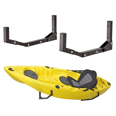 Ultrawall 25.6Inch Jumbo Arm Kayak Wall Rack Giant Storage Hanger Heavy Duty Indoor Outdoor Wall Mounted Utility Foldable Hooks Hanging Wall Frame for Canoe, Kayak, Paddle Board, Surfboard, Snow Board Cover