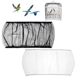 ElevateTech 2Pcs Bird Cage Seed Catcher, Soft Airy Bird Cage Net Guard Net Cover Stretchy Universal Birdcage Accessories Suitable Round Square Cages (Circumference 55 Inch to 70 Inch Black White)