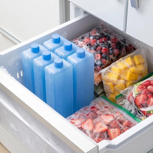 Image of Mini Reusable Freezer Packs for Swamp Cooler, 4pcs Ice Blocks for Portable Air Conditioner Fans, Freezer Blocks Ice Crystal Boxes for Lunch Box Camping, Picnics, Beach, Fishing,6.10x1.57x 1.57in