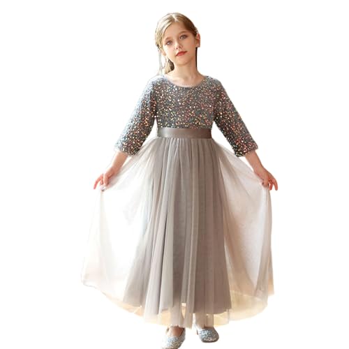 Vestido de lentejuelas de manga larga para niñas el regalo de cumpleaños soñado