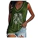 MGUOTP T-Shirt pour Femme sans Manche Debardeur Running Pissenlit Bretelles Fines Tank Top Femme Oversize Bouffante Jolie Valentine's Day Col V Mince Frais