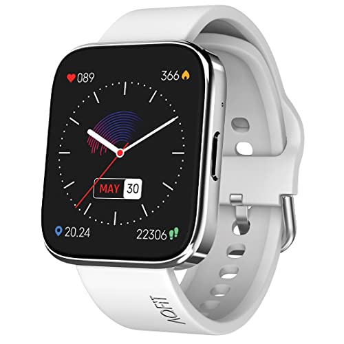Image of AQFIT W9 Quad Bluetooth Calling Smartwatch For Men and Women| 1.69 inch Full Touch Screen HD Display with Voice Assistant |SpO2 , Heart Rate Monitoring | Up to 10 Days of Battery Life | IP67 Water Resistant | (Silver)