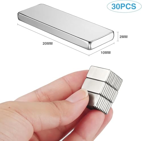 30 Stück Kleine Magnete, 20*10*2mm Neodym Magnete Extra Stark Set, Kühlschrankmagnete, Whiteboard Magnete, Mini Magnete für Handwerk, Zuhause, Büro, Klassenzimmer, Eisenwerkzeuge (20*10*2mm 30pc)