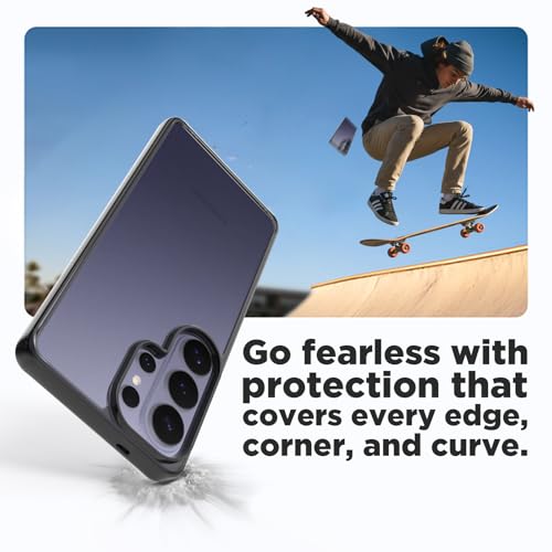 Image of RIGGEAR Shockproof Clear Hybrid Armor Back Cover Case Compatible with Samsung Galaxy S26 Ultra (Clear-Black TPU Bumper with Transparent PC)