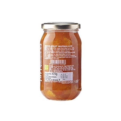 Image of Bhuira Three Fruit Marmalade - 470g | All Natural - No Added Preservatives, Artificial Colors | Handmade Himachal Vegan Spread | Breakfast Toast Jam | Healthy Snack, Guilt-Free