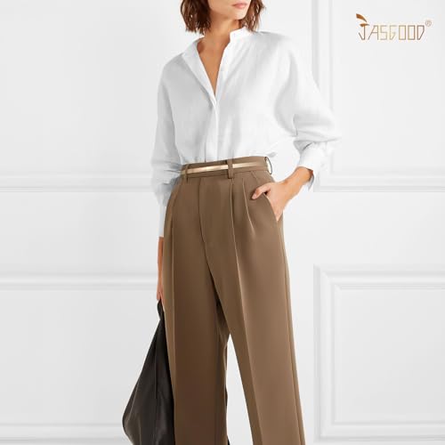 JASGOOD 2 Pack Women's Skinny Patent Leather Belt Adjustable Slim Waist Belt for Dress2