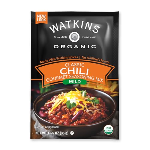 Image of Watkins Organic Gourmet Seasoning Mix, Mild Chili, 1.25 Oz. Pouch, 1 Count