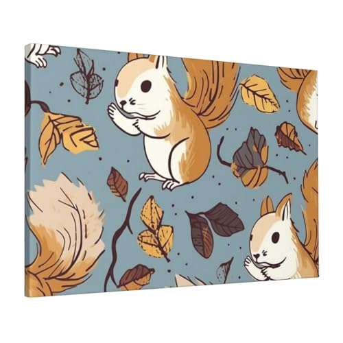 Toile écureuil mignon poster mural HD pour raviver un mur blanc de bureau