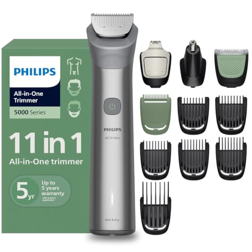 Philips India's No.1 Men's Trimmer* | Effortless styling | BeardSense Technology | All-in-One Grooming Kit- Face, Head, Body | 120min runtime | IPX7 Waterproof | 2yr warranty* | MG5932