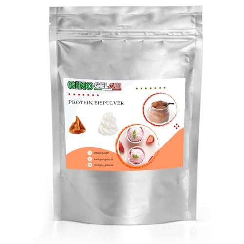 Gino Gelati Proteineis Pulver mit verschiedenen Karamell- Geschmäckern, Made in Germany, Intensiver Geschmack, schnelle und einfache Zubereitung auch ohne Eismaschine (10 Kg, Karamell Sahne)