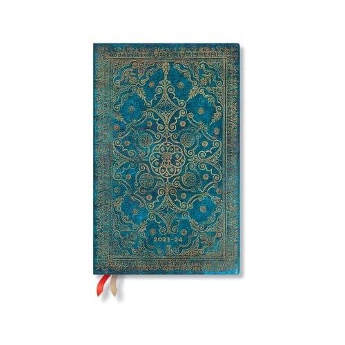 Paperblanks - Agenda Flexi De 18 Meses (Jul 23 - Dic 24) Azur Maxi(13,5 X 21Cm) Vertical Semana Vista Azules Y Dorados Inglés En Oferta Azure (Equinoxe) Maxi 18-Month Dayplanner 2024