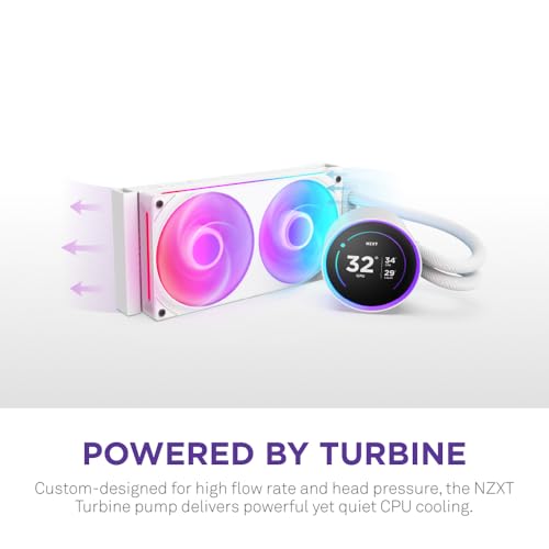 Image of NZXT Kraken Elite 240 RGB 2024 - AIO CPU Liquid Cooler - 240mm Radiator - 2 x F120P Fans - Customizable 2.72 inch IPS LCD - NZXT Turbine Pump - AMD AM5, AM4 - Intel LGA 1851 /1700, 1200 /115X - White