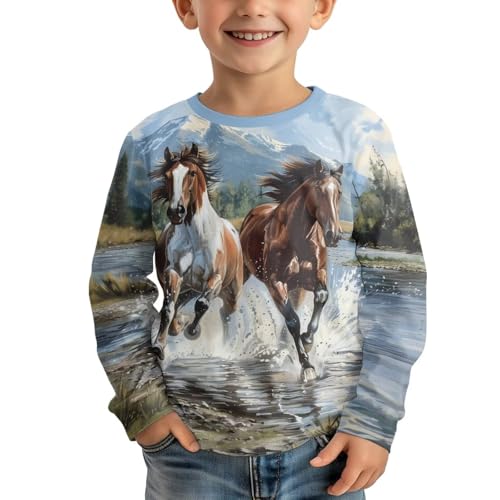 Image of Kids Long Sleeve Shirts for Girls 3-16 Year Old Cute Clothes for Teen Girls Casual Workout Tops