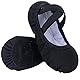 SKYSOAR Ballettschuhe Tanzschuhe Gymnastik Yoga Schuhe Split Sole Leder Wohnungen für Mädchen Damen Kinder und Erwachsene, Schwarz, 41 EU