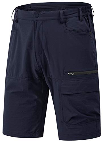 Rdruko Men's Relaxed Fit Cargo Shorts Quick Dry Lightweight Work Golf Casual Shorts 5 Pockets(Navy, US 34)