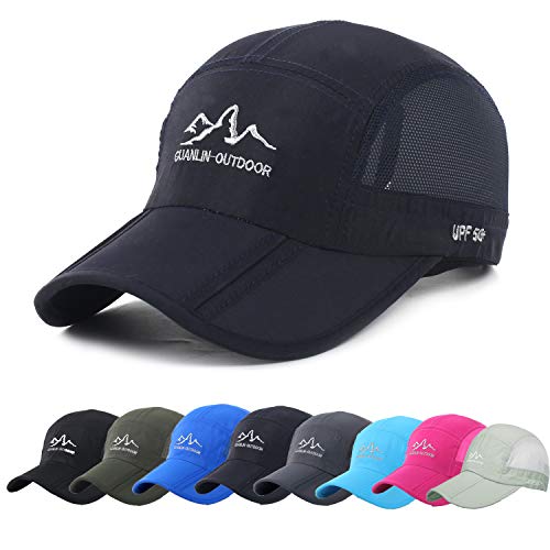 Quick Dry Baseball Cap UPF 50 Sun Hat with Foldable Long Large Bill