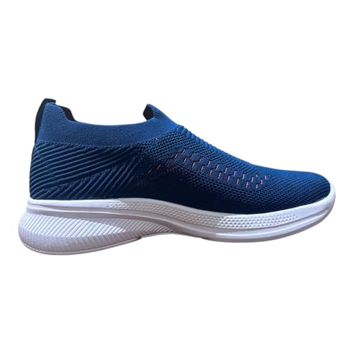Image of Men's Slip-On Walking Shoes with Breathable Knit Mesh Upper | Lightweight Cushioned Sole Casual Sneakers | Sock-Style Flexible Comfort Shoes for Walking, Travel & Light Sports