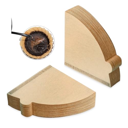 GIDWRIY 200 Pcs Filtro Cafetera Papel,Cono Filtro Cafe Papel Ecologico,Filtros Papels Natural para El Cafe,Café en Forma de V Filtros Cafetera de Goteo,No Blanqueador Filtroes de Café Americano