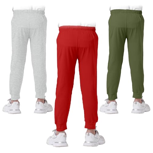 Image of KYDA KIDS 100% Cotton Track Pants for Boys | Premium Printed Soft Single Jersey Fabric | Elastic Waist Loose Fit Summer Full Length with Rib Hem (Pack of 3)