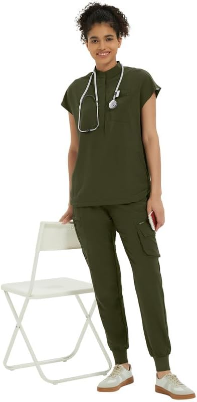 Kitmaz Medical Scrub Pants for Women — Mid Rise Jogger Pants with Yoga Waistband, 4-Way Stretch, Anti-Wrinkle & 8 Pockets - Image 7