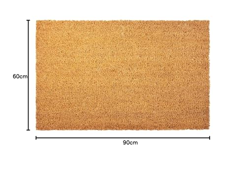 KARAT Fußmatte für Außen und Innen, 60x90 cm Natur XXL-Höhe 24mm, extra Dicke Türmate aus Kokos, Schmutzfangmatte, Kokosmatte mit Rutschfester Rückseite für Haustür, Eingang