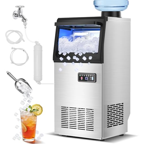 Nugget Ice Maker Machine Commercial, 80Lbs/24H Undercounter Sonic Ice Machine
