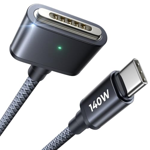 Image of LISEN USB C to Magsafe 3 Cable (3.3FT) for M4 /M3 /M2 MacBook Pro Air Charger, 140W Magnetic Safe 3 Cable for Pro (16 inch /14 inch 2025, 2024, 2023, 2021) Air (15'' /13'' 2025, 2024, 2023, 2022) Midnight