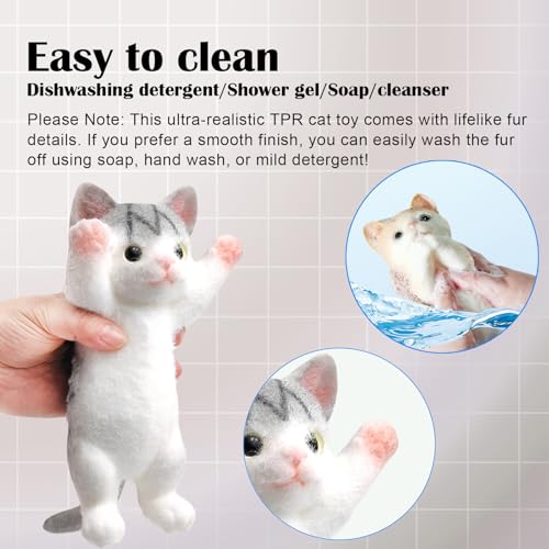 Image of Big Hand Painted Cat Squishy Toys,Large Cute Ultra Soft Kitty Squeeze Fidget Toys for Stress Relief ,Kawaii Squishies Sticky Animal Toys for Adults Kids,Decompression Sensory Balls (Cheese)