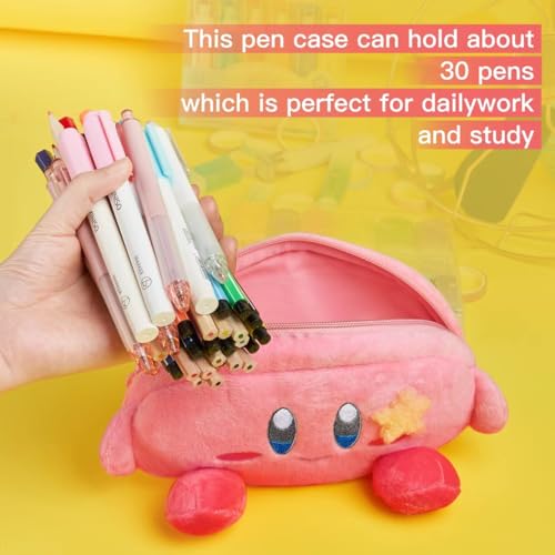 Jutorosy PENCIL CASE-1 Cute Pink Pencil Pouch, Cartoon Makeup Bag With Acrylic Badge, Pencil Case, Kawaii Stationery, Storage Pouch, Stationery Bag, Cosmetic Bag Gift For Teen Girls And Women thumb #2
