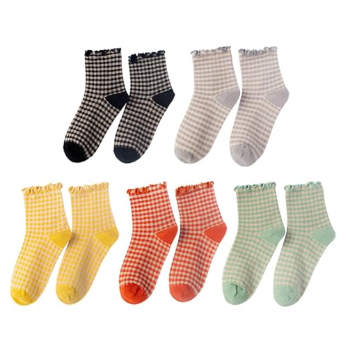 Ya en mundofriki.es: 5 Pares de calcetín para Mujer, Calcetines A Cuadros Vintage hasta Media Pantorrilla, Lindos de Algodón A Juego