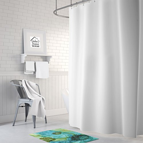 Caroline's Treasures Abstract in Teal Flowers Floor Mat, Multicolor