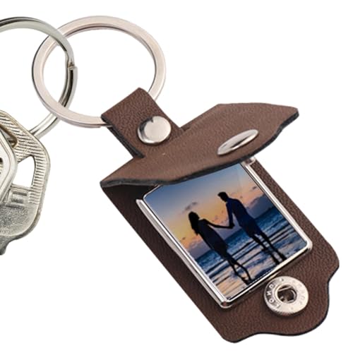 Llavero marco de fotos – Mini soporte para fotos, colgante de memoria portátil ligero, marco de pantalla transparente | Llavero de regalo personalizado para fotos familiares, accesorios de bolsa S
