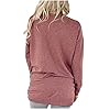 MODARANI Comfy Cute Shirts Long sleeves Be Kind Casual Tunic Tops Red Blouse Crew Neck XXL