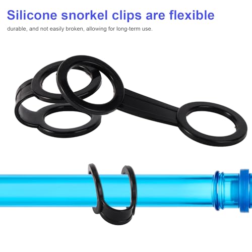 4 Piezas Clips Universales para Snorkel 25mm con Doble Anillo de Silicona para Buceo miniatura 6