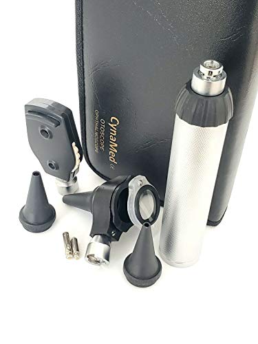 Cynamed Otoscope Set-3.2V Bright White LED Otoscope Set with Accessories - The Perfect Tool for Medical School! (Zipper Leather Case)