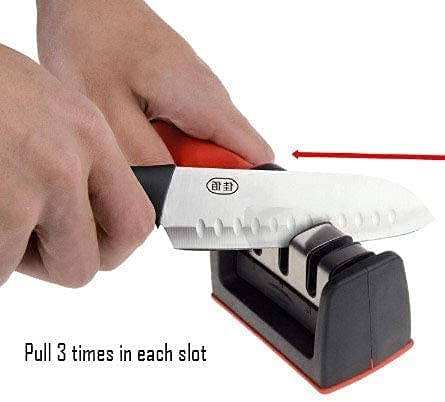 HSWYJJPFB Messerschärfer Profi Messerschleifer 3 in 1 langlebig, rot, geeignet für Haushalt, Reparatur, Hilft bei der… – Bild 3