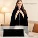 ZCJ Poncho Damen Winter - Dicker Fleece Umhang mit Reißverschluss als kuschelige Decke & warme Bettjacke für Büro, Reise, Couch, Schwarz 150X80CM