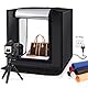 PULUZ Photobox,16 Zoll/40cm Lichtkasten Fotografie Lichtzelt,Professionelle Faltbare Shooting Beleuchtung Softbox mit 2x32 LED Lichter & DREI-Farben-Hintergründe für Produktfotografie