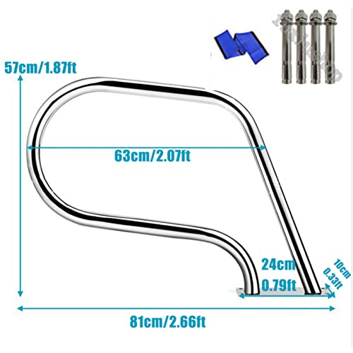 Barandal para piscina de acero inoxidable 304 con cubierta azul 4ft miniatura 7