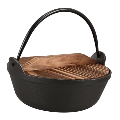 HONMEET Cast Iron Camping Cookware Japanese Pot for Cooking Stew Pot Lid Essential Outdoor Equipment