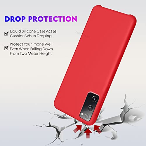Image of LIRAMARK Liquid Silicone Soft Back Cover Case for Samsung Galaxy Note 20 (Red)