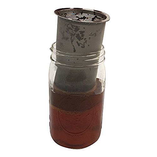 Akio Mason Jar (Wide Mouth) Cold Brew Maker and Infused Tea Maker (Stainless Steel Filter)