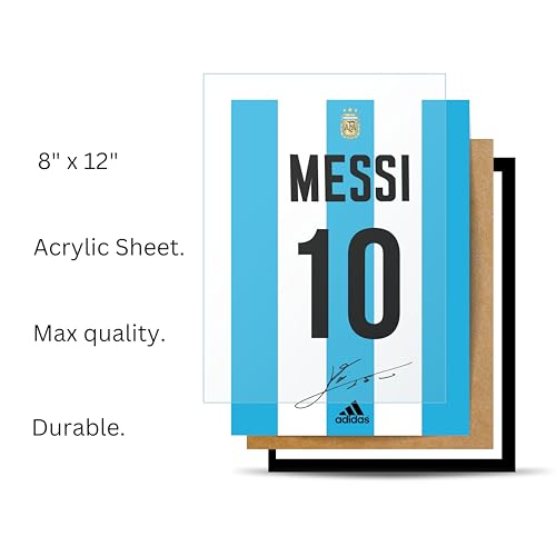 Image of Posternet Football Jersey Number 10 Wall Poster Frame | Argentina Inspired Blue White Sports Artwork | A4 Size (8.3 x 11.7 Inch) Framed Wall Decor for Bedroom, Living Room, Gaming Room, Office | Premium HD Print