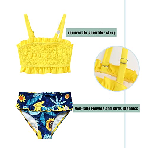 Image of Girls Two Piece Swimsuits Bikini Bathing Suit Kids Floral Swimwear Set 3-16 Years
