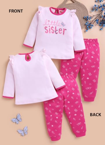 Image of LuvLap Baby Girls Regular Fit 100% Cotton Half Sleeves Girls Top CoSet Pack of 3