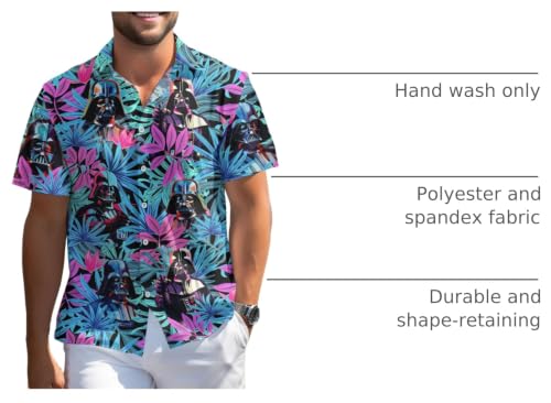 Image of 99TIMORO Fathers Funny Mens Hawaiian Shirt, Movie Button Down Short Sleeve Top, Father Day Summer Gifts